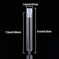 Vista 5 de 50 tubos de ensayo de plástico transparente de 0.472 x 2.953 in con tapas de presión, 0.2 fl oz