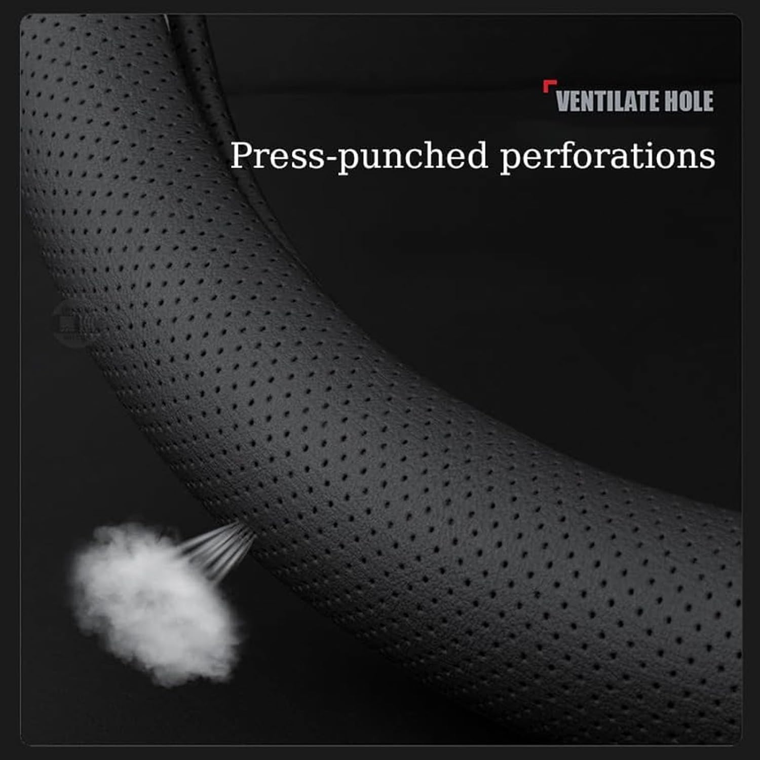 for Volvo 740 760 940 S70 V70 1981-2026 Car Steering Wheel Cover Anti-Slip Breathable Car Steering Wheel Protector Car Accessories Interior,D-Type-Black