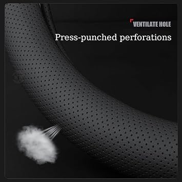 for Volvo S60 S80 XC90 V70 XC70 2005-2026 Car Steering Wheel Cover Anti-Slip Breathable Car Steering Wheel Protector Car Accessories Interior,D-Type-Black