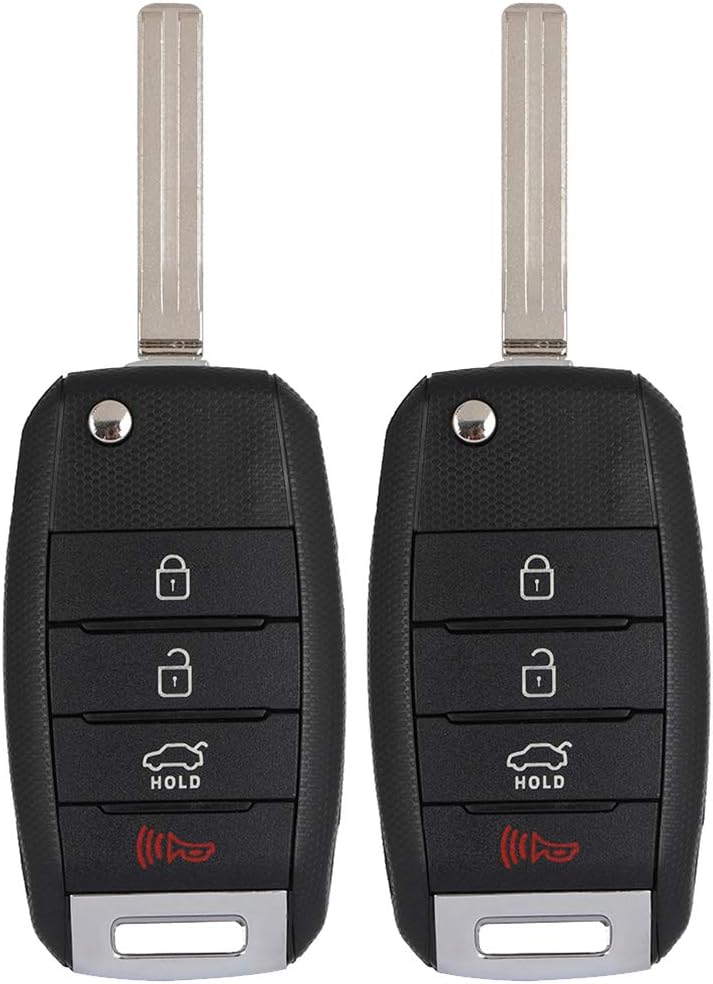 2 Pack 4 buttons Remote Control Car Key Fob 2014-2017 Fit for Kia Rio 1.6L,2013-2015 Fit for Kia Sorento 2.4L TQ8-RKE-3F05,954301W003