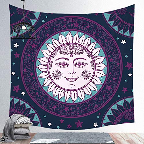 Tapisserie mandala tarot lune AIDEMEI dcoration murale de chambre 150x100cm