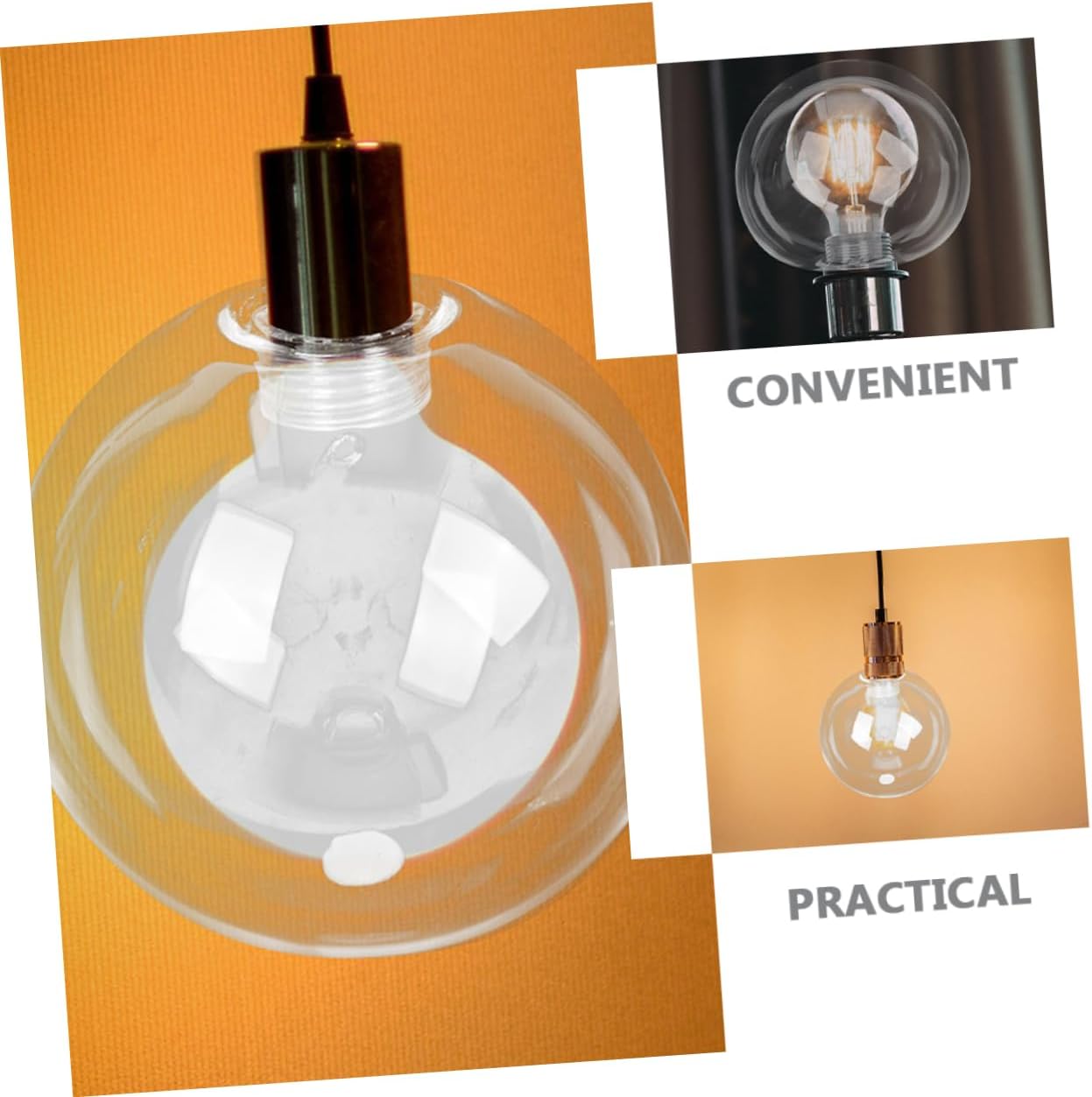 Generic Ceiling Lamp Shade Glass Globe Replacement for Ceiling and Floor Lamps Decorative Spherical Cover for Home Decor Easy to Install Diameter Warm Diffuse Lighting