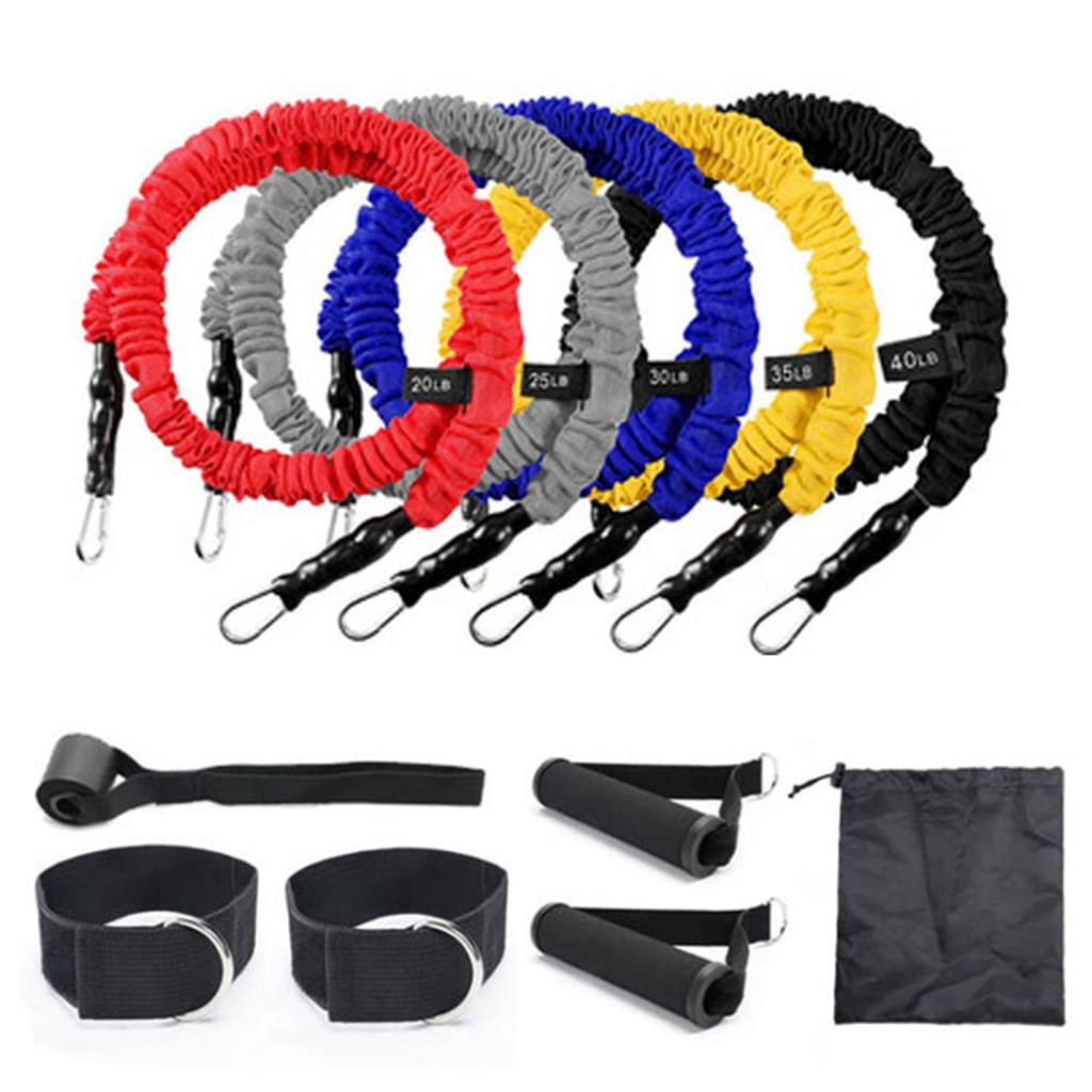 150 LBS 11pcs Sets Pull Rope Latex Rubber Resistance Band Fitness Training Jump Volleyball High Kick colored