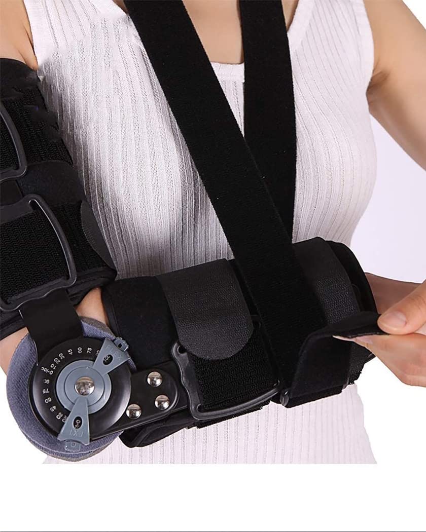 Ortesis de codo ajustable, codera con bisagras, soporte de codo de aleación de aluminio, fijador de férula, extensión de brazo, Protector de fractura, cabestrillo de brazo de codo