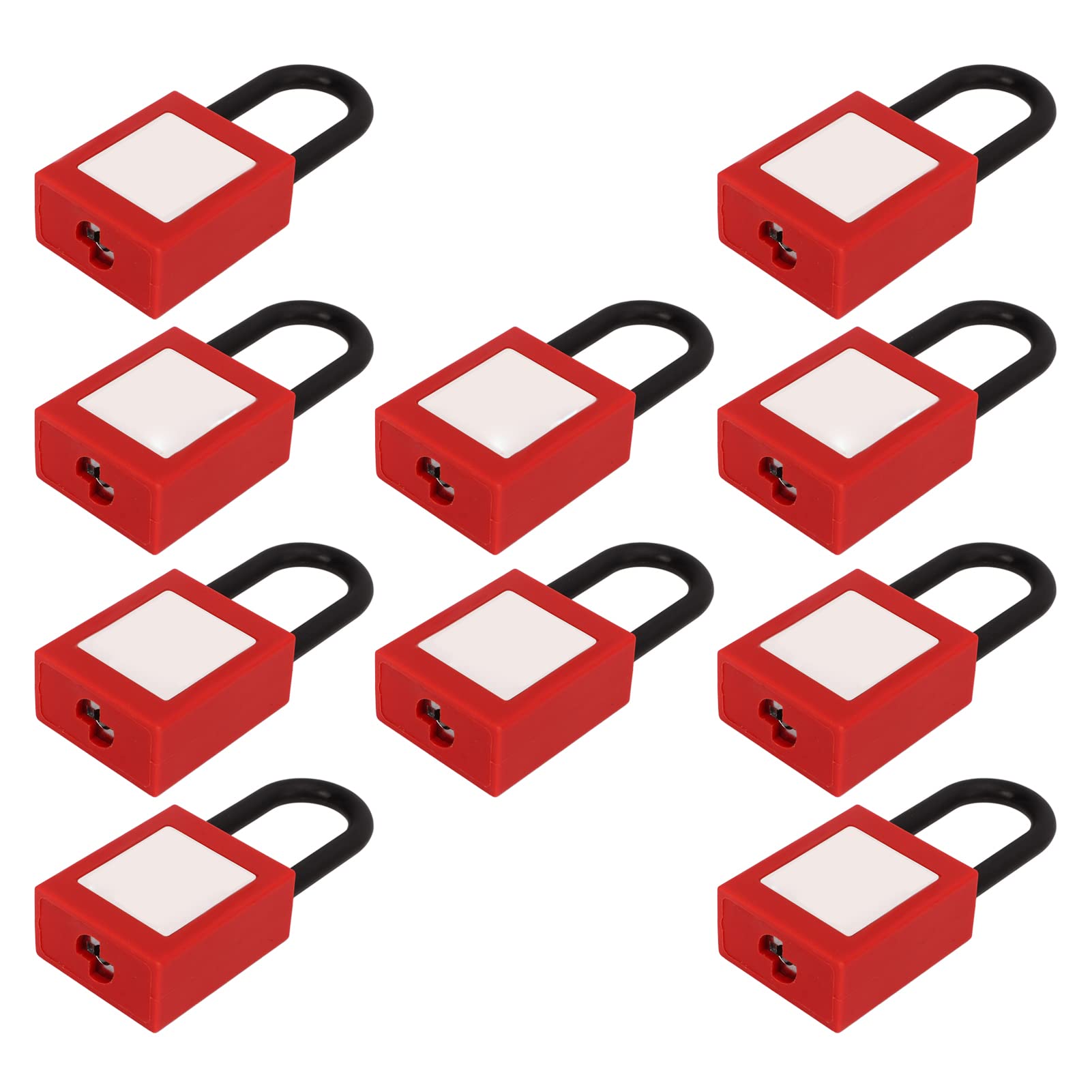 Blokada Tagout Blokada Zestaw kłódek zabezpieczających z nylonowej belki Wytrzymałe, izolowane zamki klasy przemysłowej do kopalni chemicznych, elektrowni naftowych, 10 szt. z 20