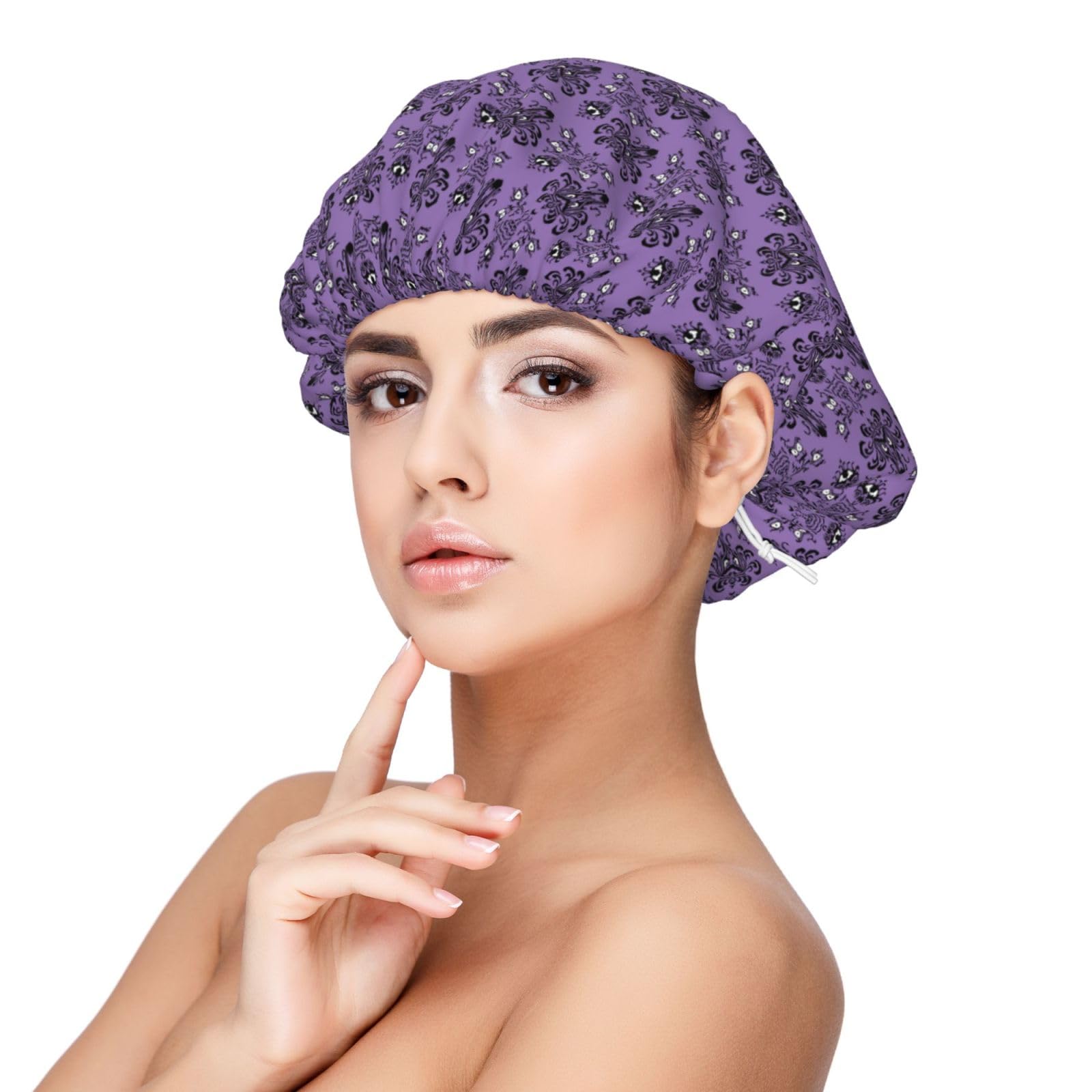 Haunted the Mansion Satin Silk Bonnet for Sleeping Women - Slouchy Beanie Hat Satin Sleep Cap for Women's Natural & Curly Hair