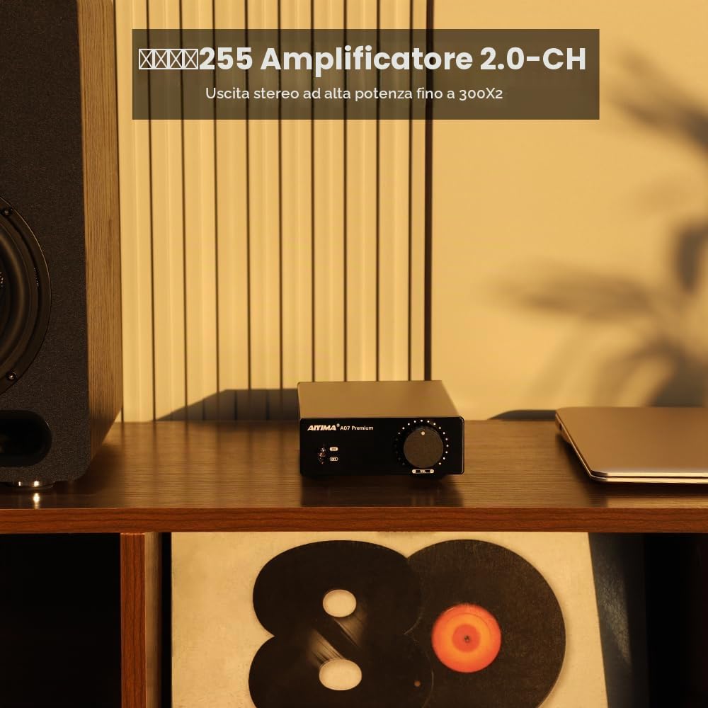 AIYIMA A07 TPA3255 Mini amplificatore di potenza 2.0 Canali 300 W x 2 Amplificatore audio digitale HiFi Classe D Amplificatore audio audio per altoparlanti passivi Home Audio