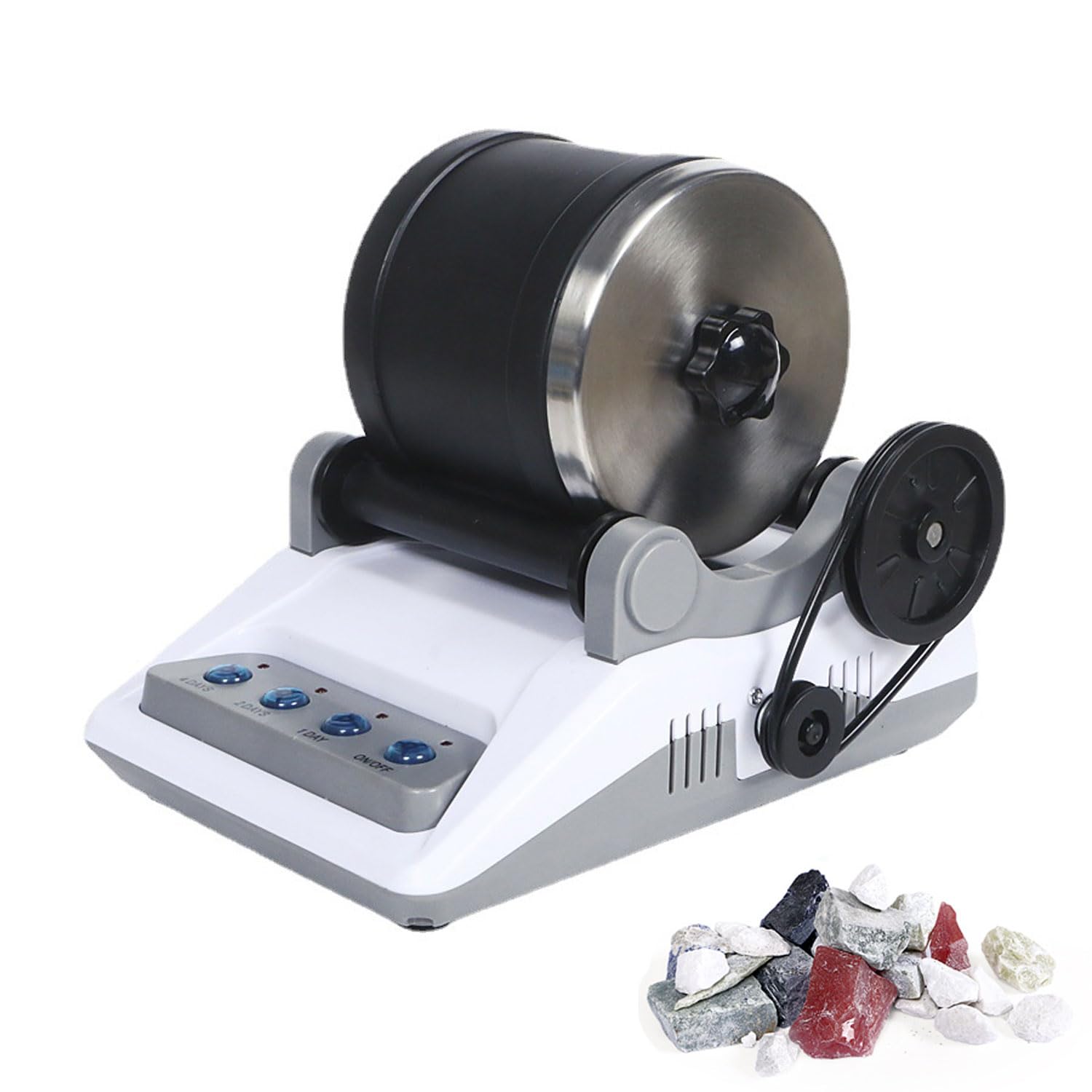Electric Rock Tumbler Kit with Timer and Detachable Polisher for Gemstone Grinding and Polishing - Educational Gift for All Ages