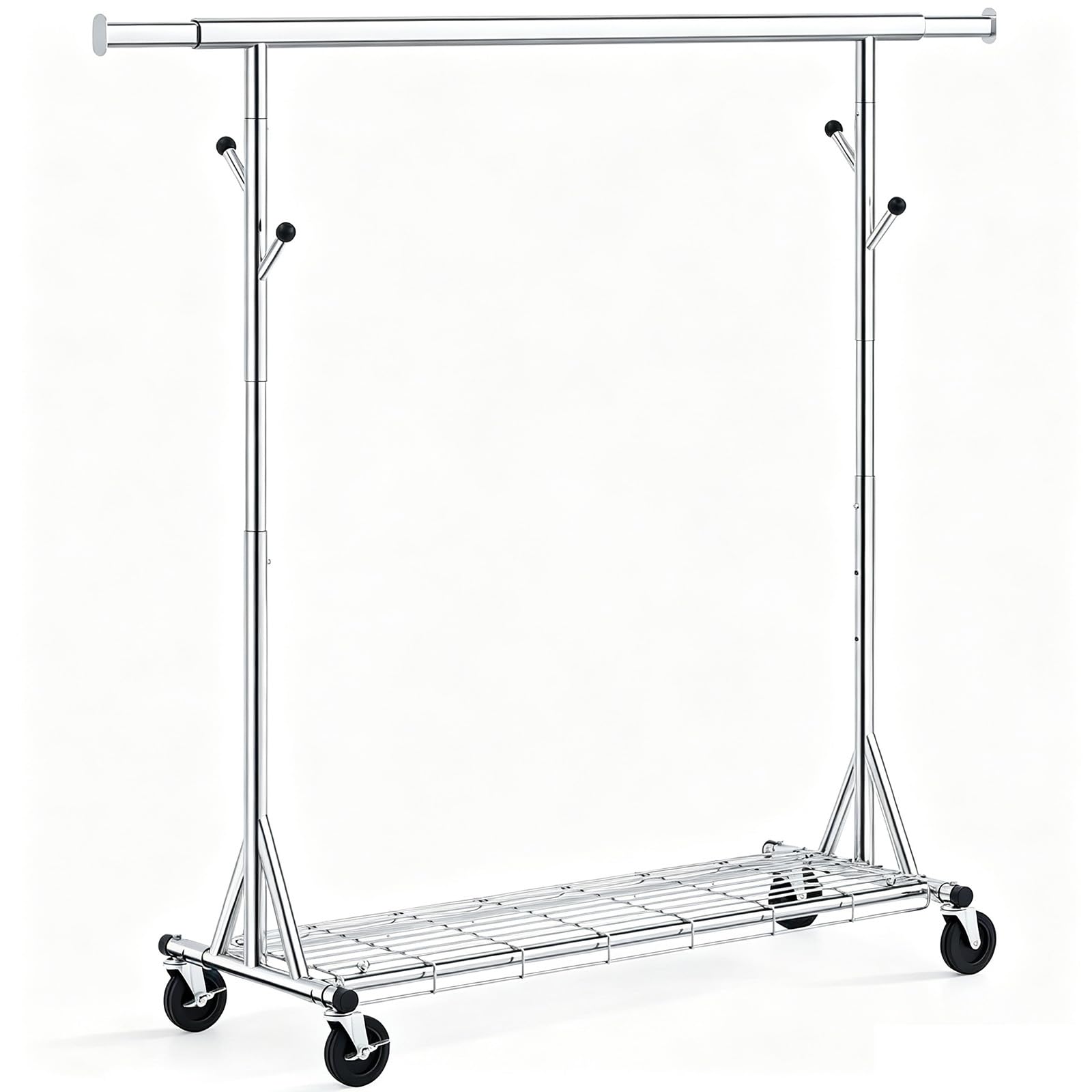 GHSIRUEU Chrome Clothes Rack, 480 lbs Heavy Duty Rolling Clothing Racks