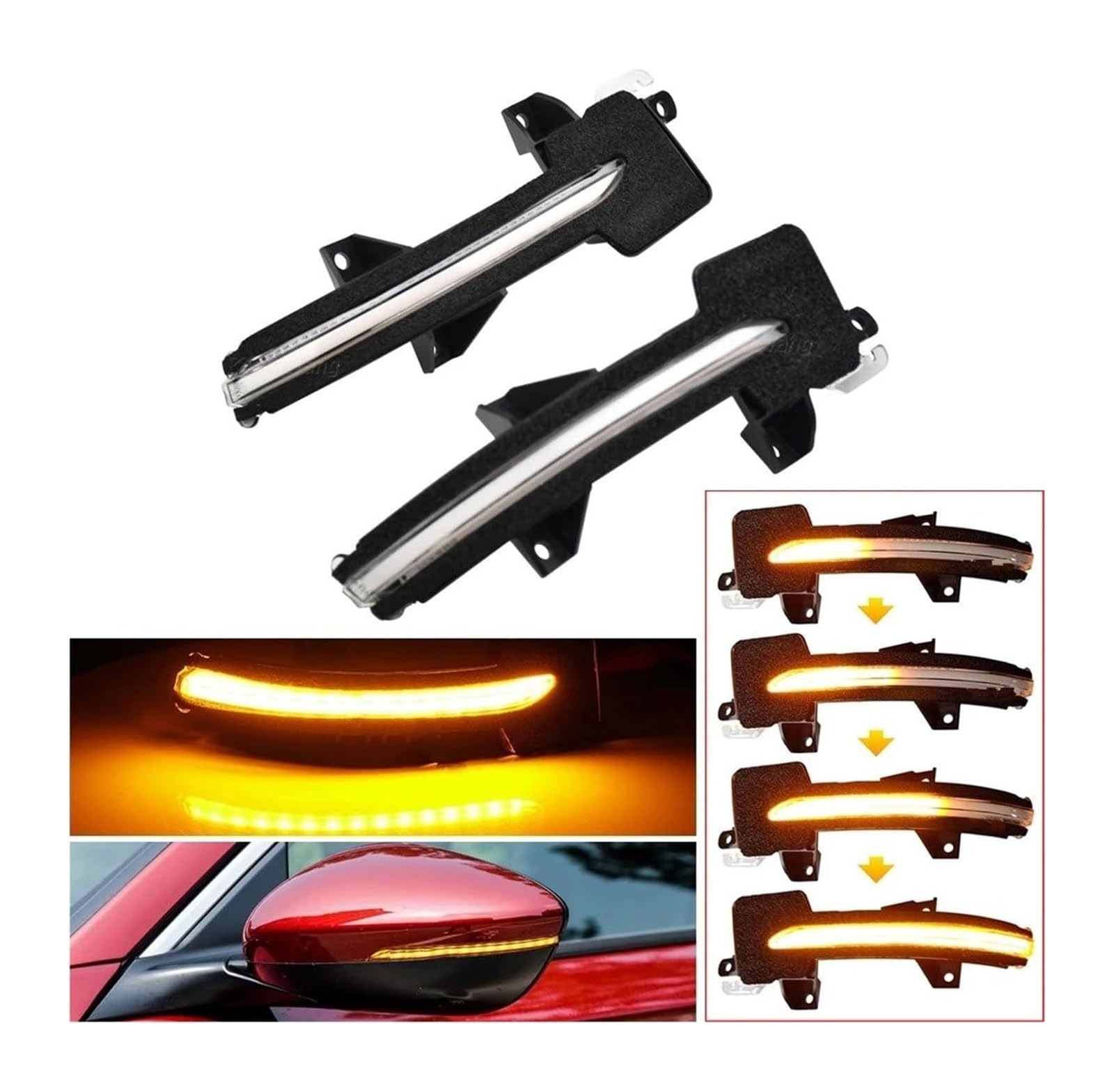Freccia Specchietto Retrovisore Per Accord Per Inspire 2018 2019 2x DRL Luce Dinamica Posteriore Indicatore Direzione Specchietto Laterale(Crystal)