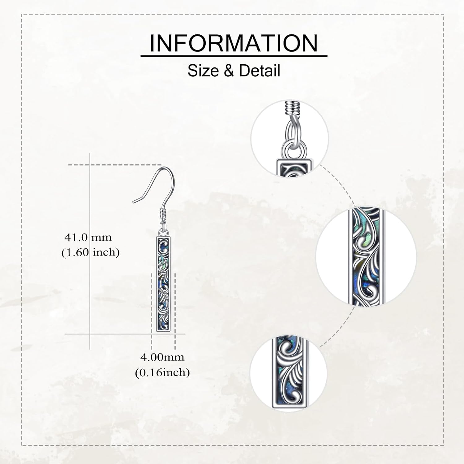 Abalone Shell/Onyx Filigree Mushroom Dangle Earrings Sterling Boho Western Jewelry Gift for Women - Image 5