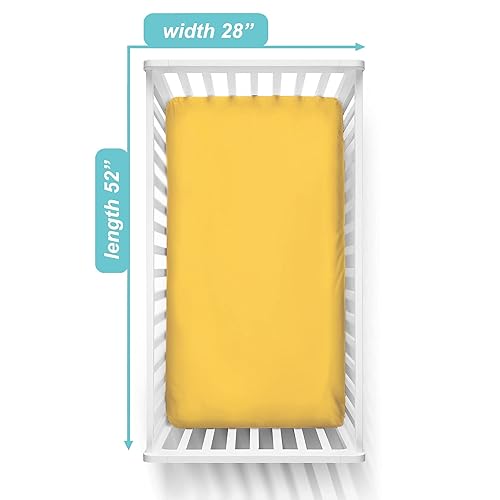 Miniatura 9 de American Baby Company Sábana bajera ajustable para cuna de 28 x 52 pulgadas, suave, transpirable, neutro, 100% algodón, ballena, para niños y niñas,