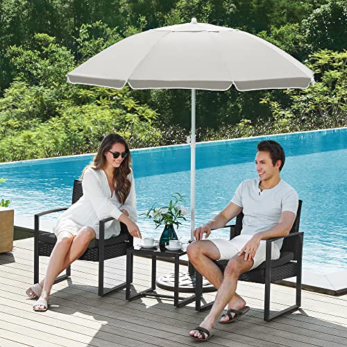 SONGMICS 3-Piece Patio Set Outdoor Patio Furniture Sets, Outdoor Seating for Bistro Front Porch Balcony, Black UGGF010B01 - Image 6