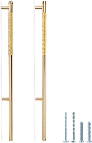 Miniatura 1 de Paquete de 12 tiradores moleteados para gabinete, manijas de gabinete de 16 pulgadas de largo, tiradores de puerta de metal, tiradores de cajón de
