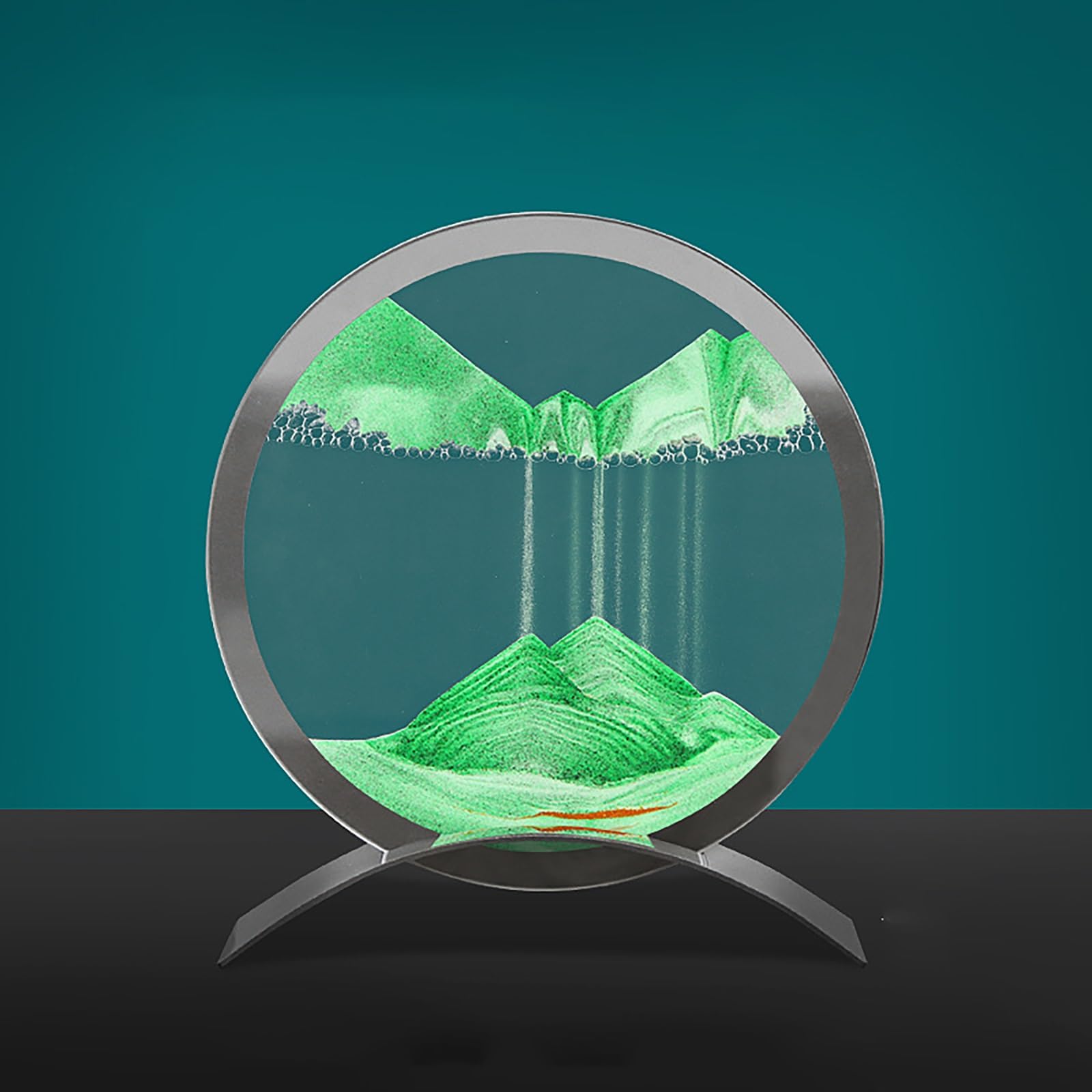 Talcus D Roun Glass Frame Sandscapes- Moving San Art Picture Ecor 3 Deep Sea Sandscape, Roun Glass Frame Isplay Flowing San Relaxing Toy For Esktop Home Office Work Ecoration ( Color : Size : 27*2