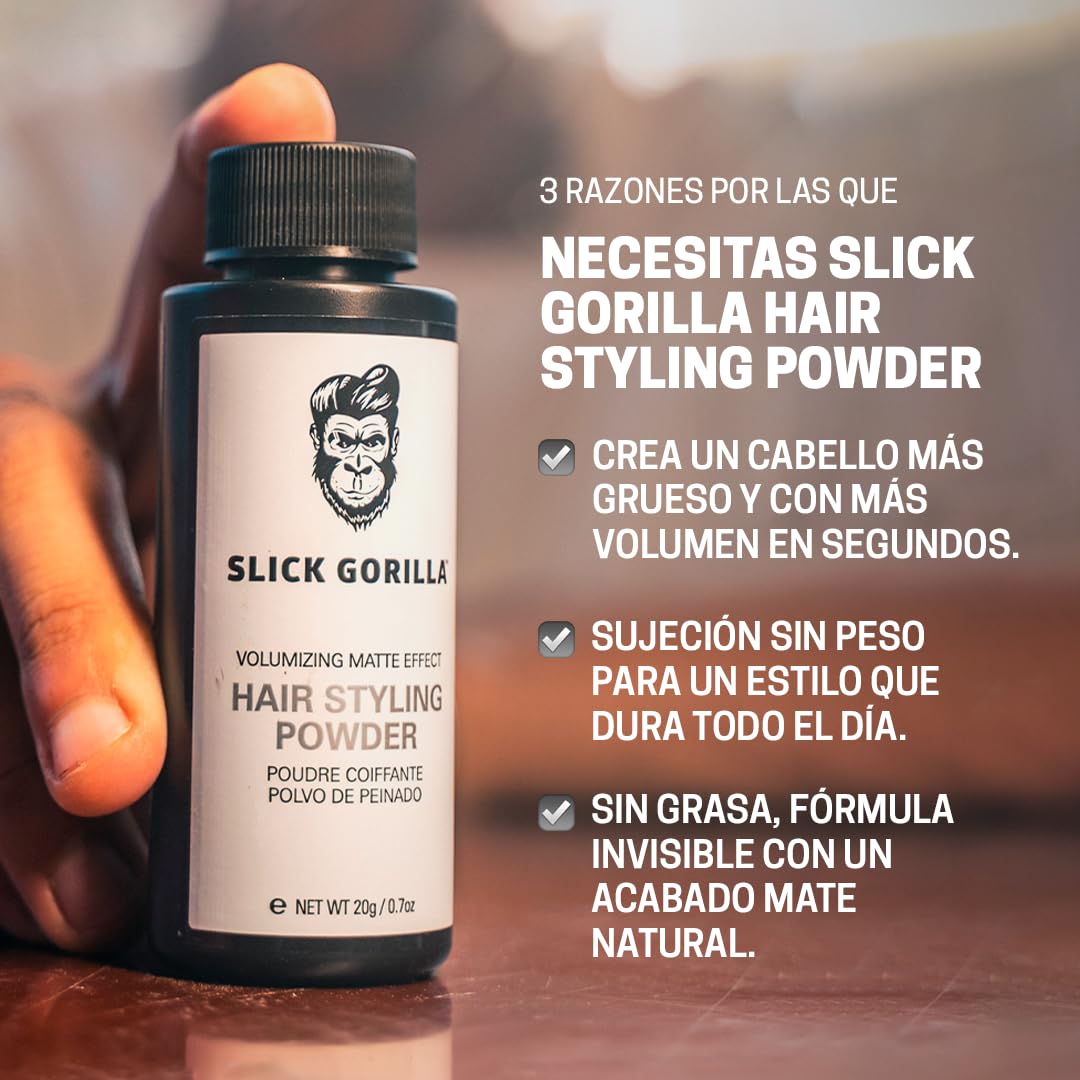 Slick Gorilla Polvo de Peinado para Hombres 20 ml | Polvo de Textura | Acabado Mate | Fijación 24 h | Aporta Volumen y Cuerpo | Ligero | No Pegajoso |Sin Brillo — view 5