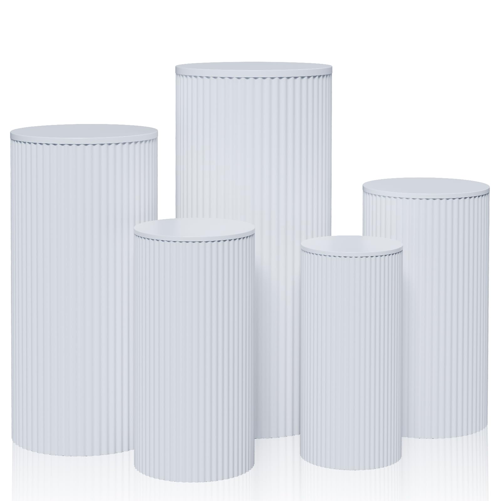 Cilindri per Allestimenti Feste in Metallo, Piedistalli per Allestimenti per Torta Cylindrico per Decorazioni da Matrimonio, Allestimenti Floreali, Vetrine per Negozi (5 pack)