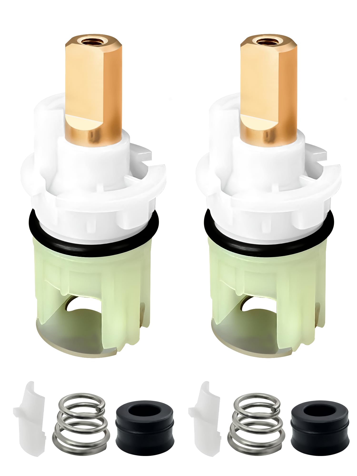 2 Pack RP25513 Faucet Stem Replacement for Two Handle, Faucet Repair Kit with RP24096 Cartridge & RP4993 Seats Springs RP24097 Turn stop1/4 for Delta Bathtub Shower Sink