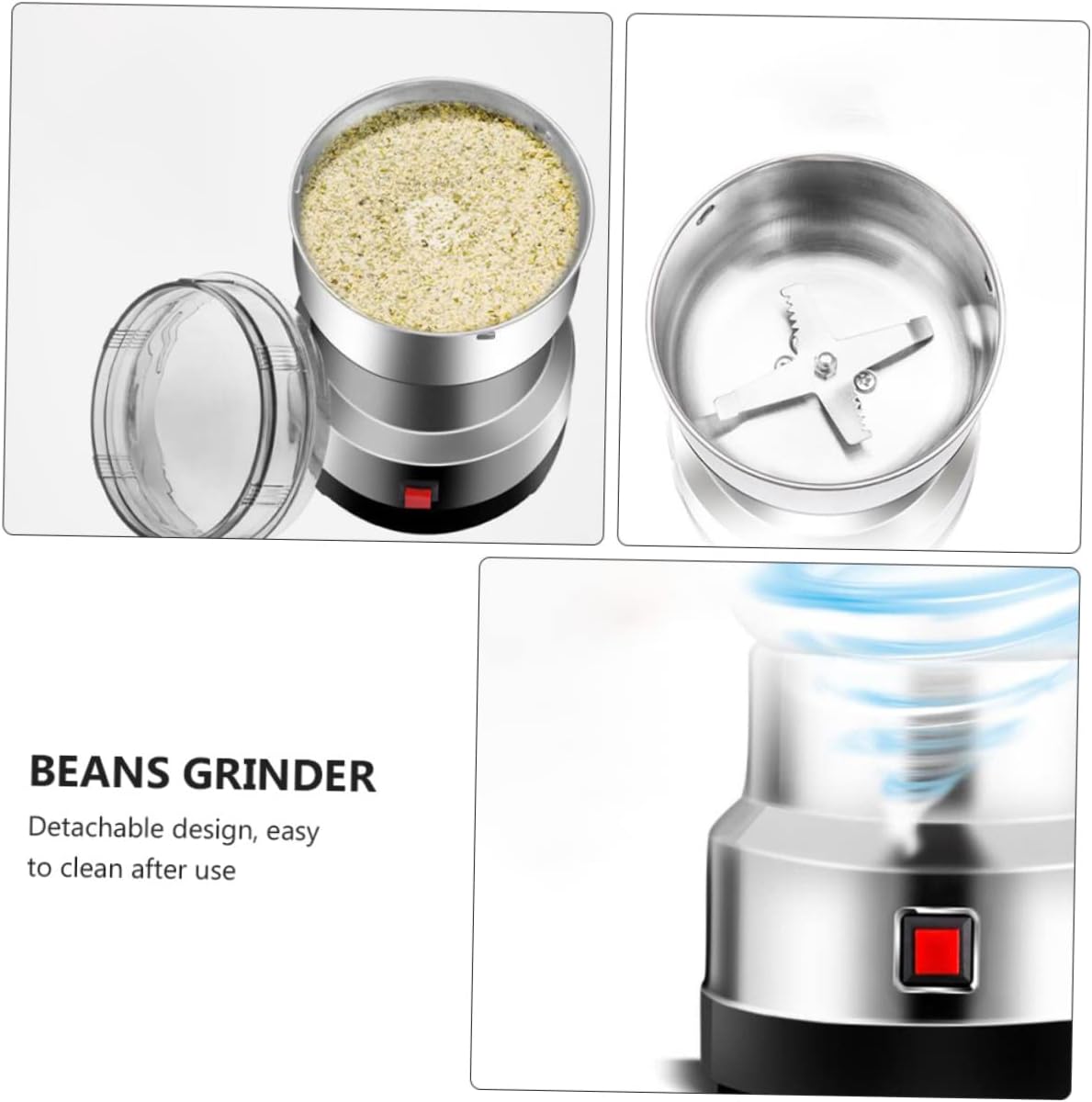Stainless Steel Electric Bean Spice Grinder Home Maker Portable Powder Machine