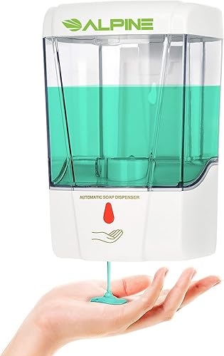 Alpine Industries Alpine Industries - Desinfectante automático de manos de gel transparente de 23.7fl oz, comercial resistente, color blanco