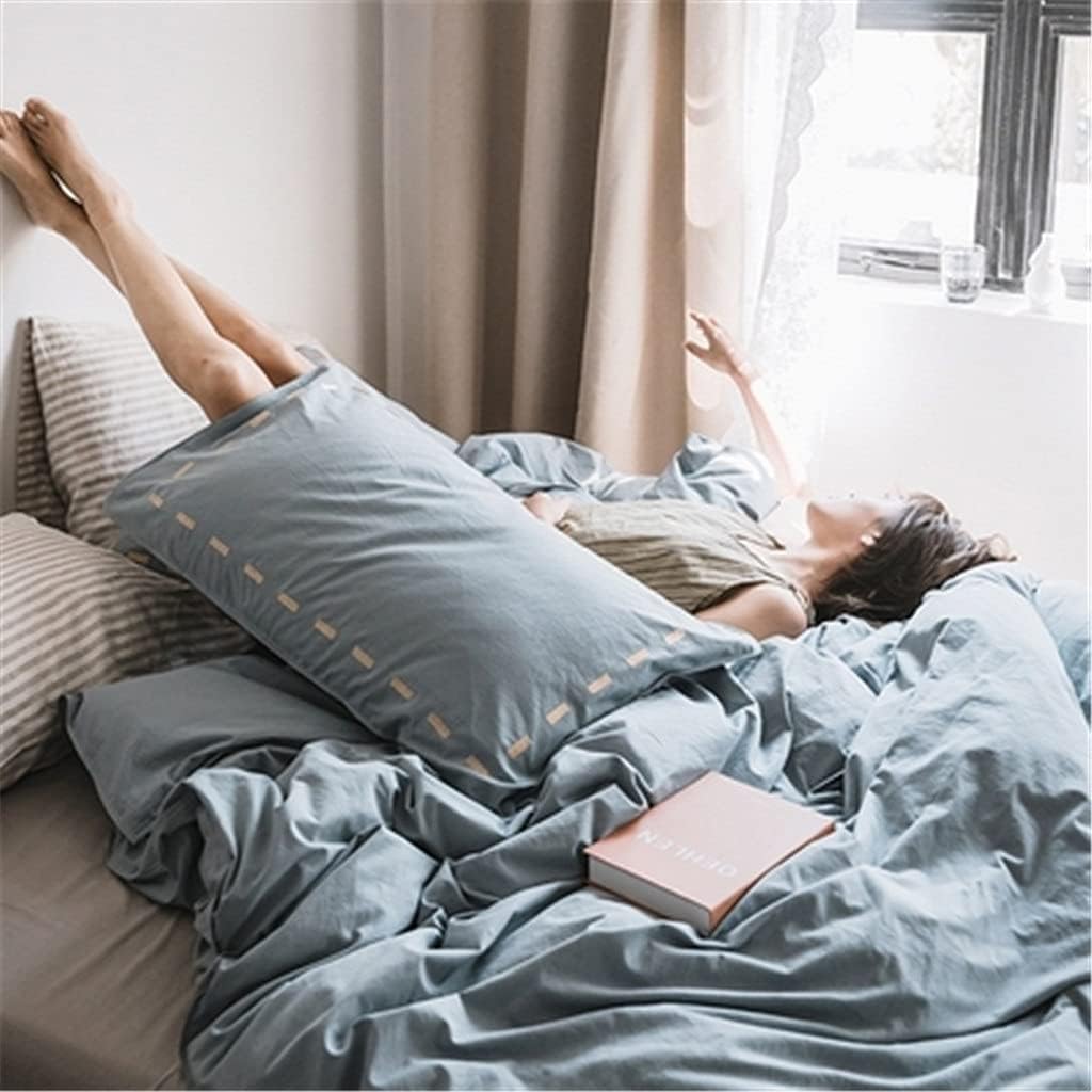 Nordic Solid Color Cotton Pillowcases Simple Bed Pillow Covers Home Decorative Sleep Pillow Case(Style H)