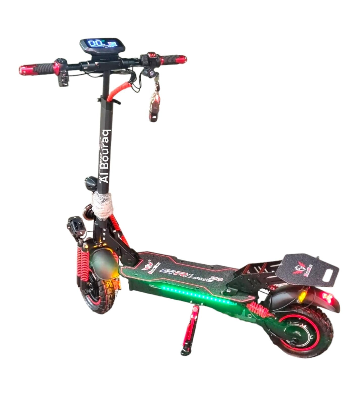 Rohan Wings GRL S2 B Kick Scooter 2025, 2000 watt motor, With huge LED meter, Skateboard has Multiple colors LED Light, Speed up to 70Km/H, 48 V, 13Ah battery, lights Free Helmet, Vest,