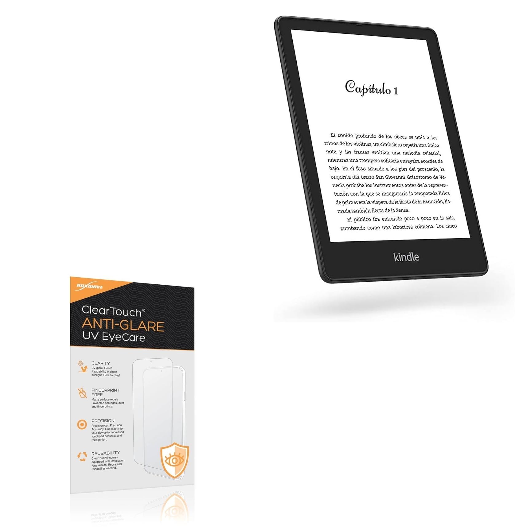 BoxWave Screen Protector Compatible With Amazon Kindle Paperwhite Signature Edition (11th Gen) - ClearTouch Anti-Glare Anti-UV EyeCare (2-Pack), Filters out Harmful Blue Light Reduce Fatigue