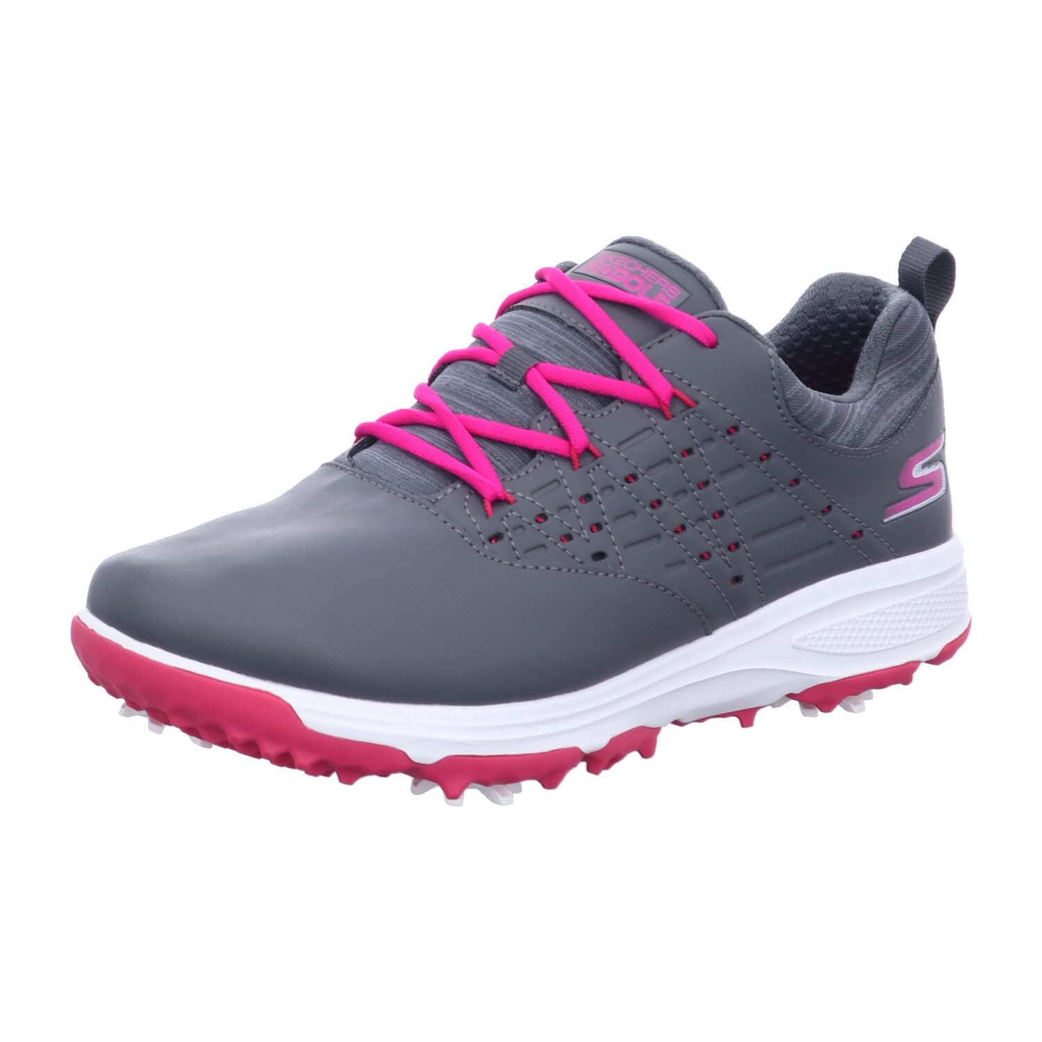 Skechers GoGolf Pro2 Kids Spiked Golf Shoes Charcoal/Pink 5 (38)