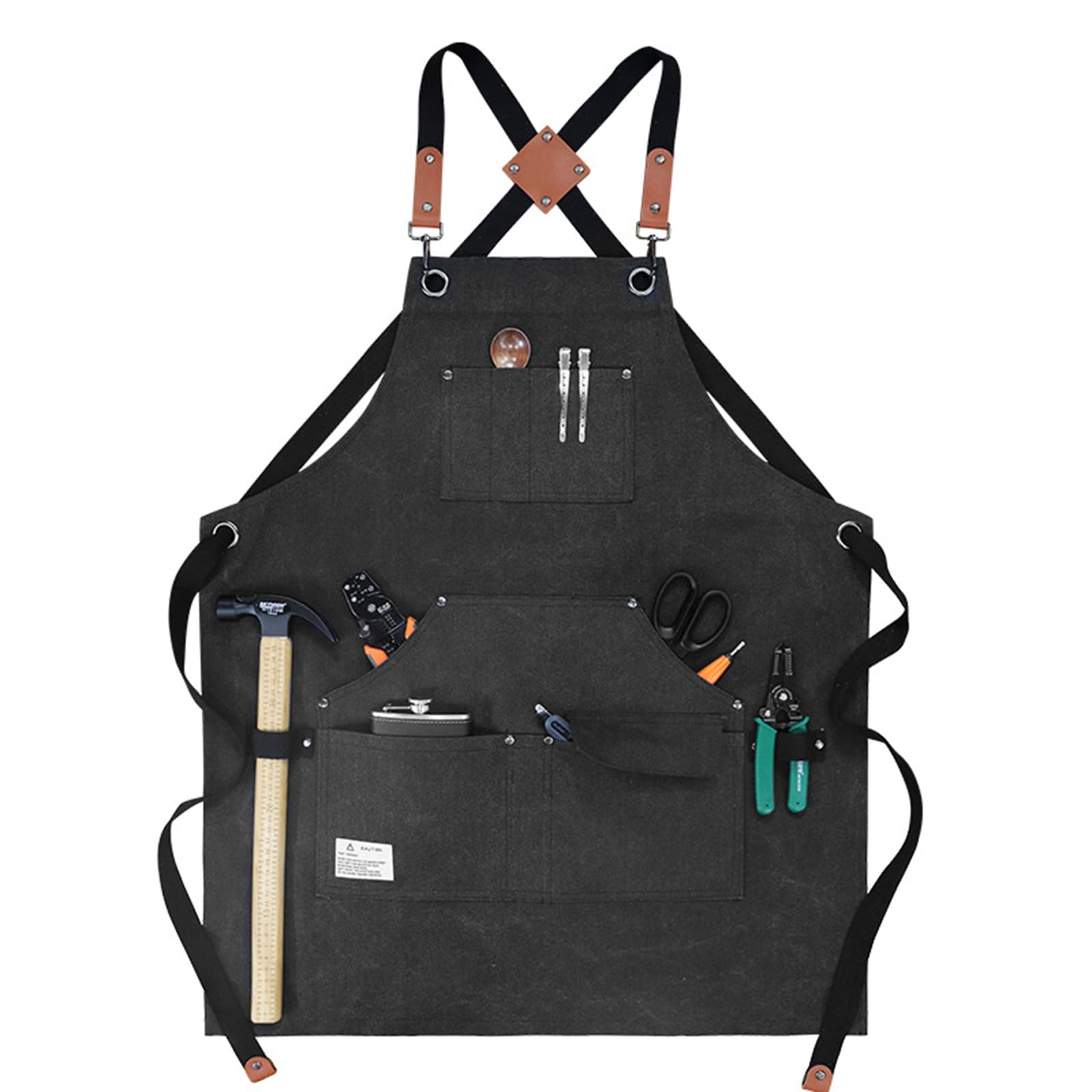 Delantal de trabajo Delantales for hombres, Delantal de herramientas de trabajo for hombre con bolsillos Lona resistente impermeable Carpintería, Herrero