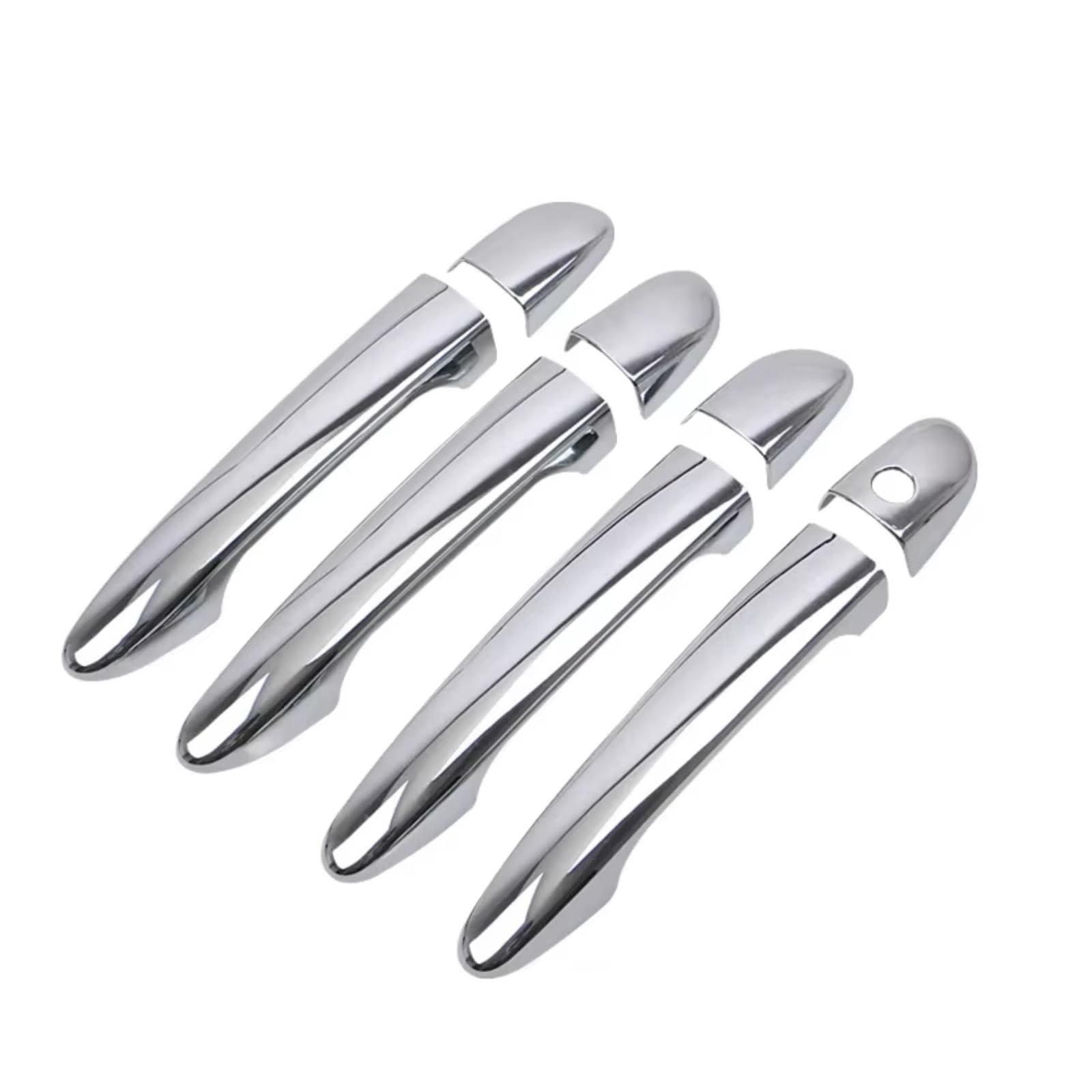IUKMR for Mazda CX-3 2015-2020 Styling Accessories Carbon Fiber Chrome Car Door Handle Cover Decor Trim Car Outer Door Handle(Silver no Button)