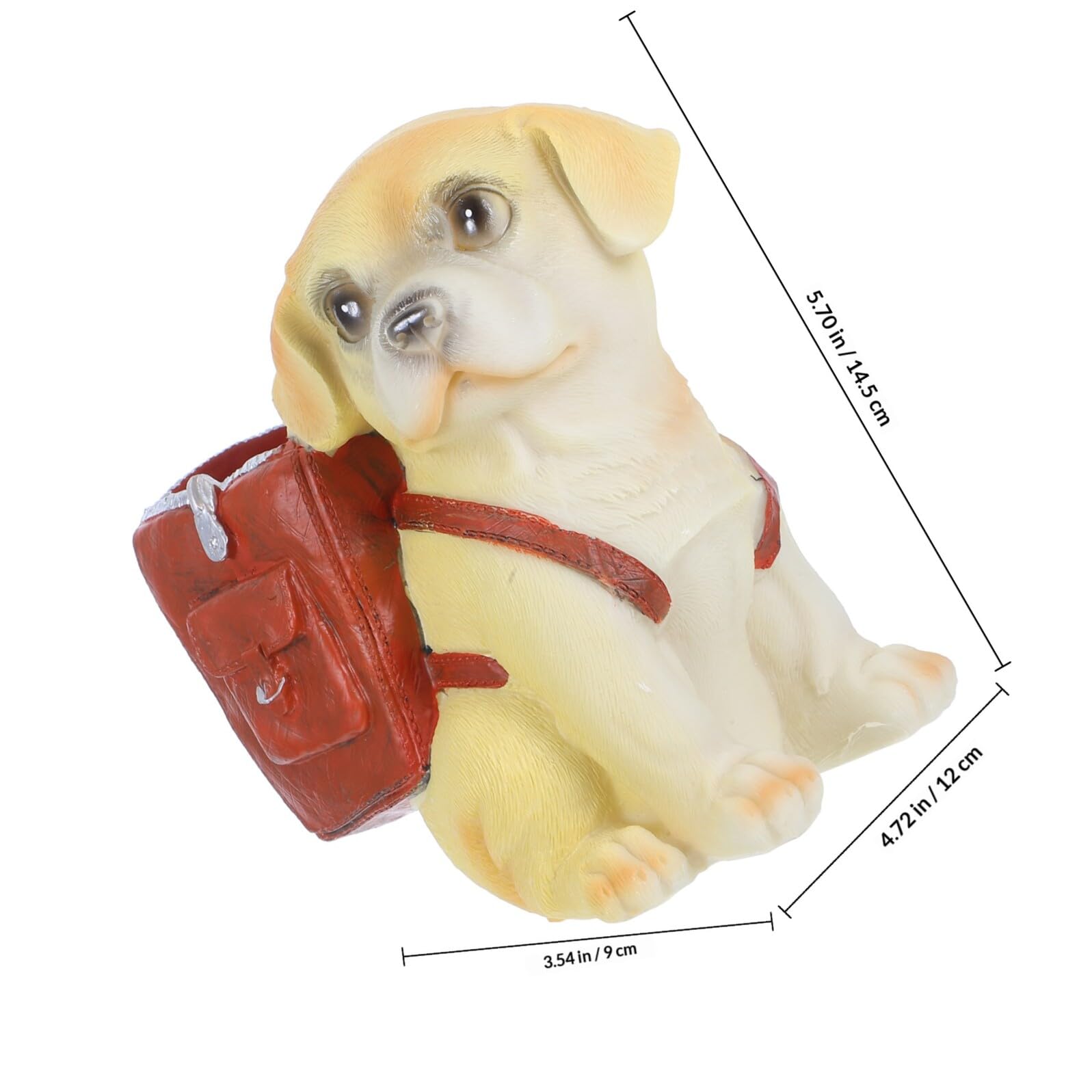 PRETYZOOM Portapenne e Facile da Pulire in Resina per Organizzatore Desktop per a Forma di Cane Marrone Carino per Ufficio e Spazio di Lavoro