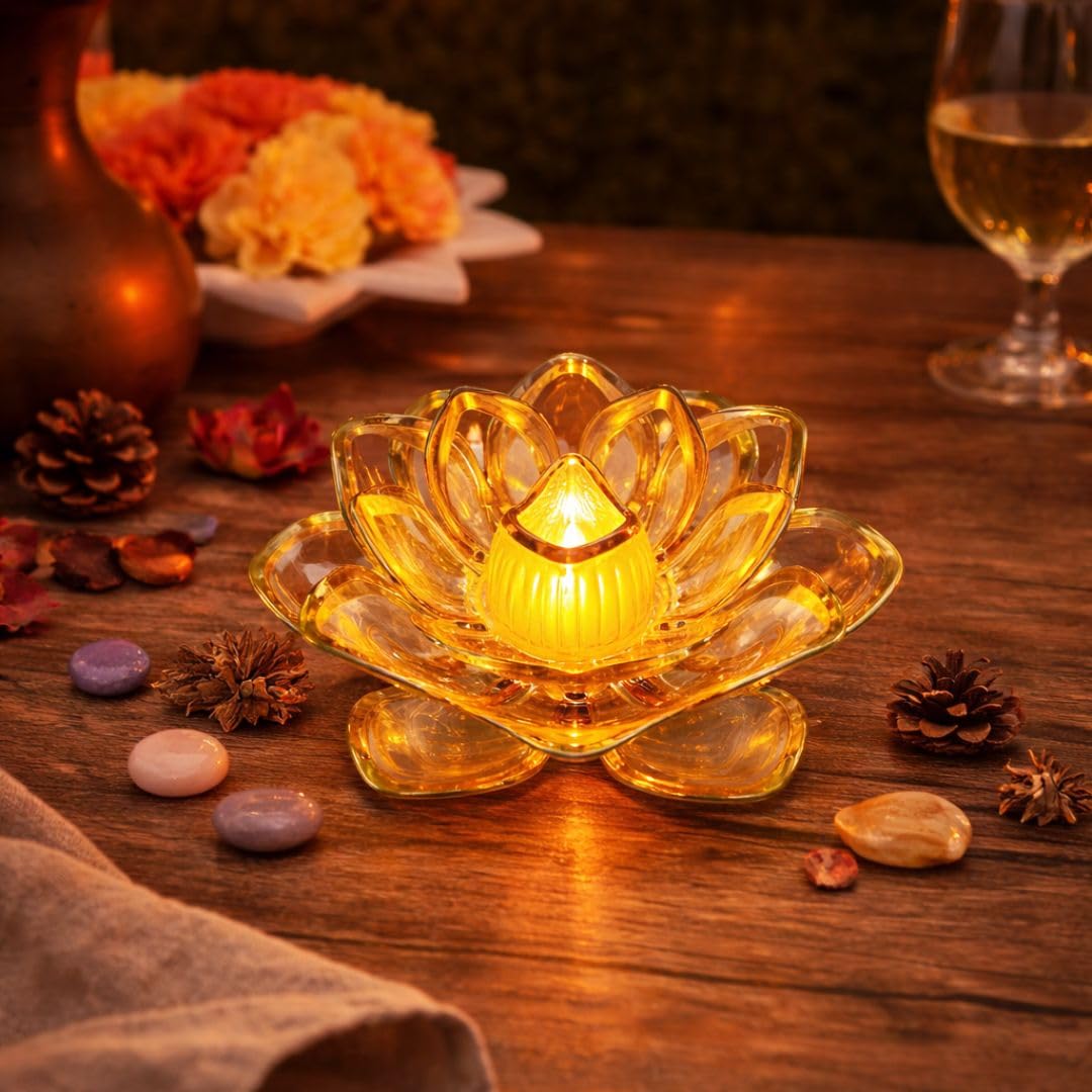 SATYAM KRAFT 6 Pcs LED Tea Light Candles | Battery-Operated | Flameless & Smokeless | Multicolor Acrylic Design | Home Décor, Wedding, Festival, Anniversary, Birthday, Gifting