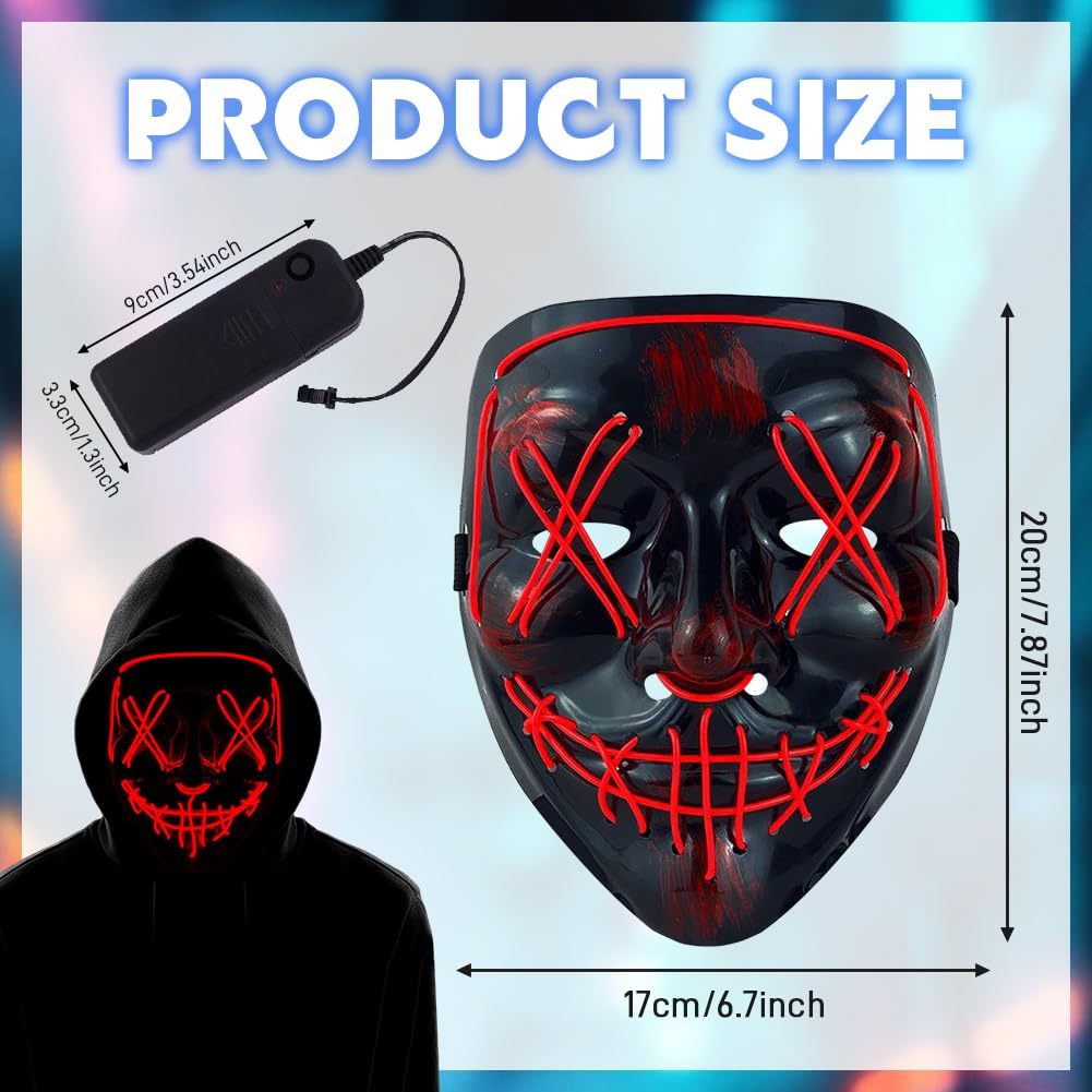 Halloween Masks, Horror Smiles LED Mask, Anonymous Neon Mask - Image 2