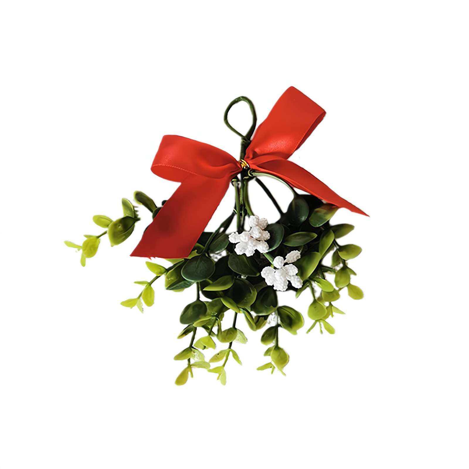 JYCRA 6 Mazzi di Vischio Natalizio Verde Artificiale da Appendere, Vischio da Appendere con Vegetazione Natalizia Artificiale, Vischio Finto con Bacche, Ornamento Natalizio da Appendere per(Verde
