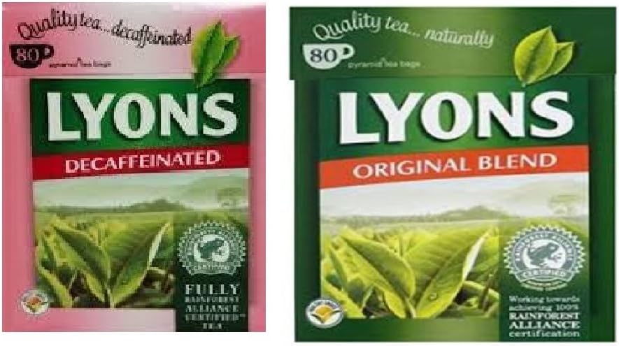 Lyons Original Irish Tea 80 Bags + Lyons Decaffeinated Irish Tea 80 Bags