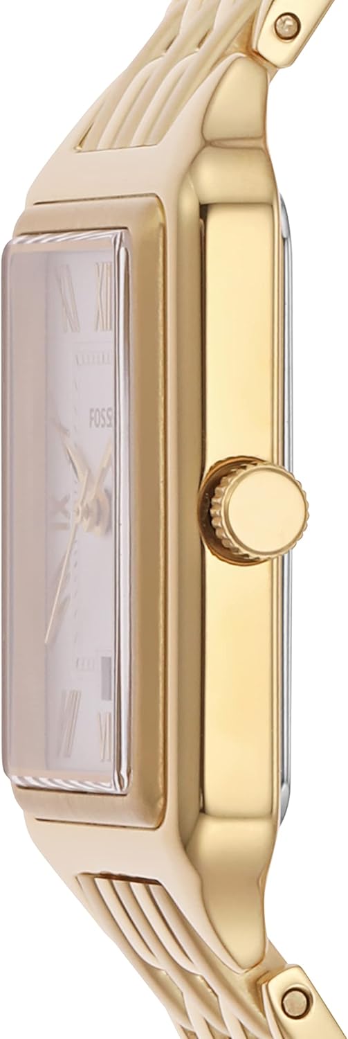 Vista 2 de Fossil Womens Raquel Quartz Rectangular Watch with Stainless Steel or Leather Strap