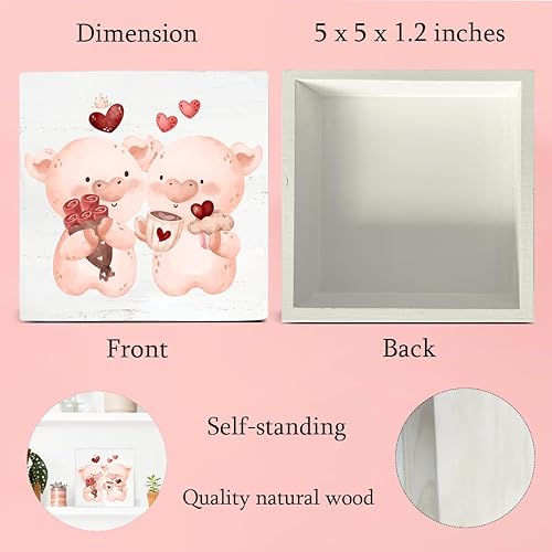 Vista 8 de Decoración de San Valentín, decoración del día de San Valentín, gnomos de San Valentín, camión, un camión cargado de amor, decoración de madera