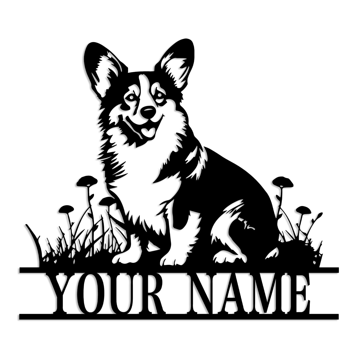Kissesuu Corgi A Corgi Dog Metal Sign, Corgi Metal Wall Decor, Dog House Sign,Personalized Dog Lover Name Sign, Home Decor Pet Kid Nursery Animal Decoration Christmas (Corgi A)