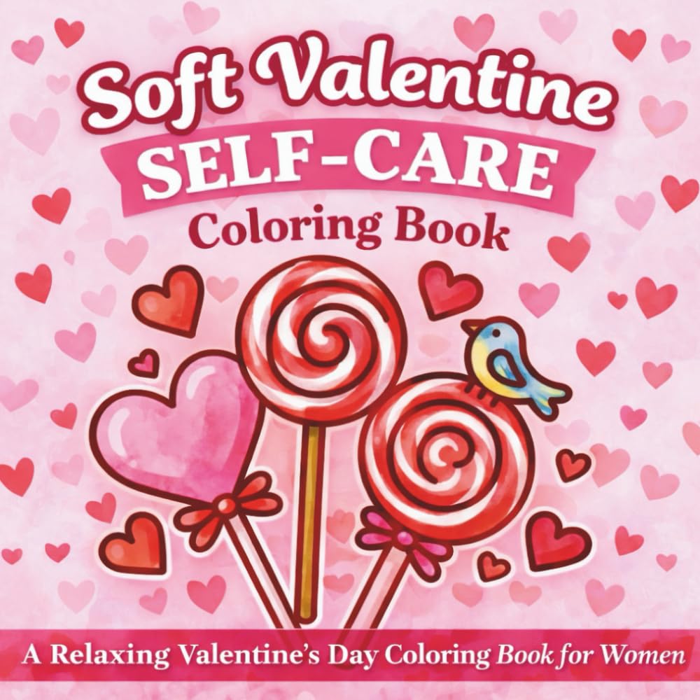 Soft Valentine Self-Care Coloring Book: A Relaxing Valentine’s Day Coloring Book for Women