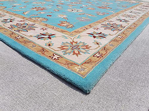 Image of Mordern Design Handmade Tufted Carpet Pure Woollen Export Quality Carpet for Living Room, Bedroom Hall [ Size 9 x 9 Round, Color Multi T2 ]