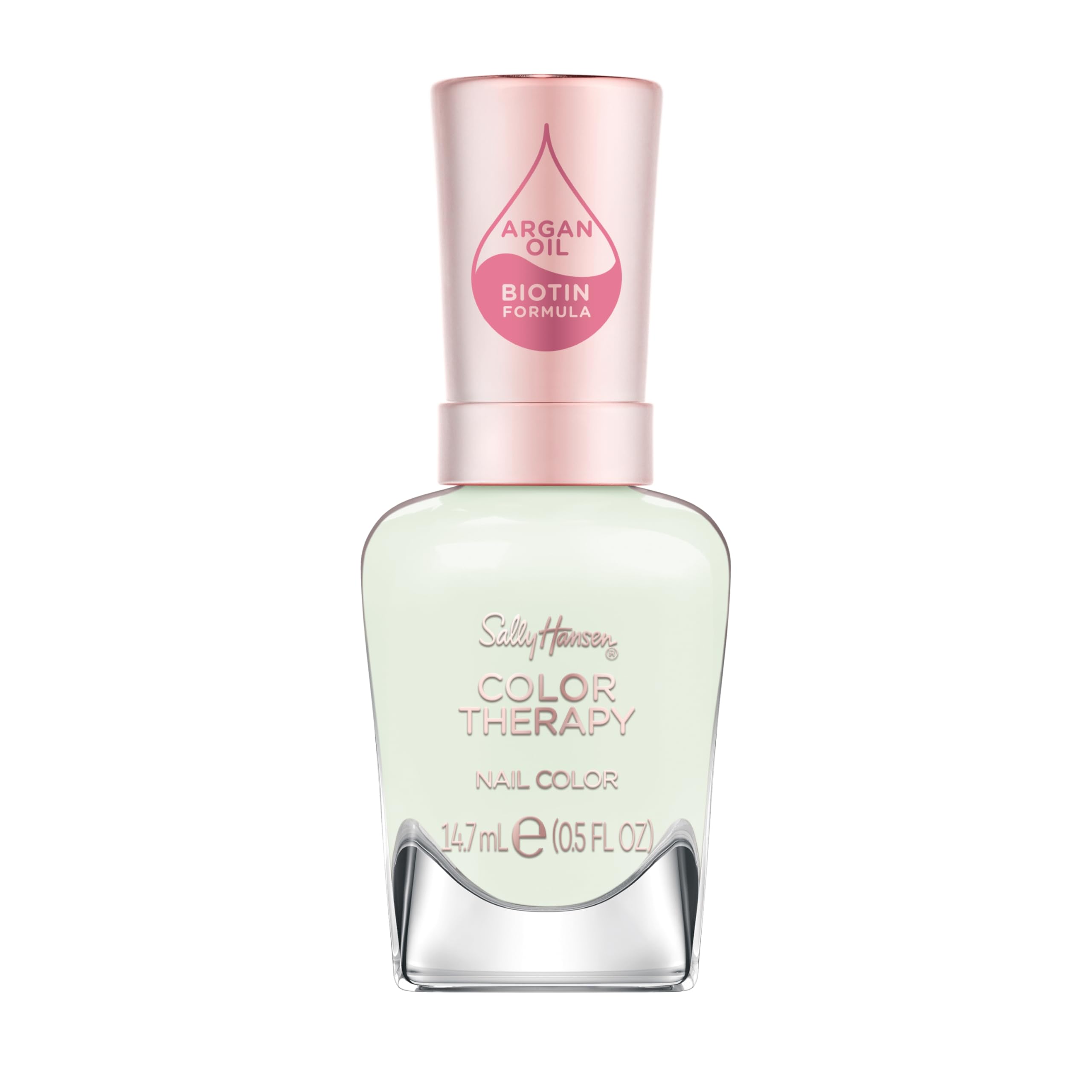 Sally Hansen Color Therapy Nail Polish | Biotin, Argan Oil, Long Lasting, Healthy Nails, Nail Strengthener, Opaque | 120 Morning Meditation | Light