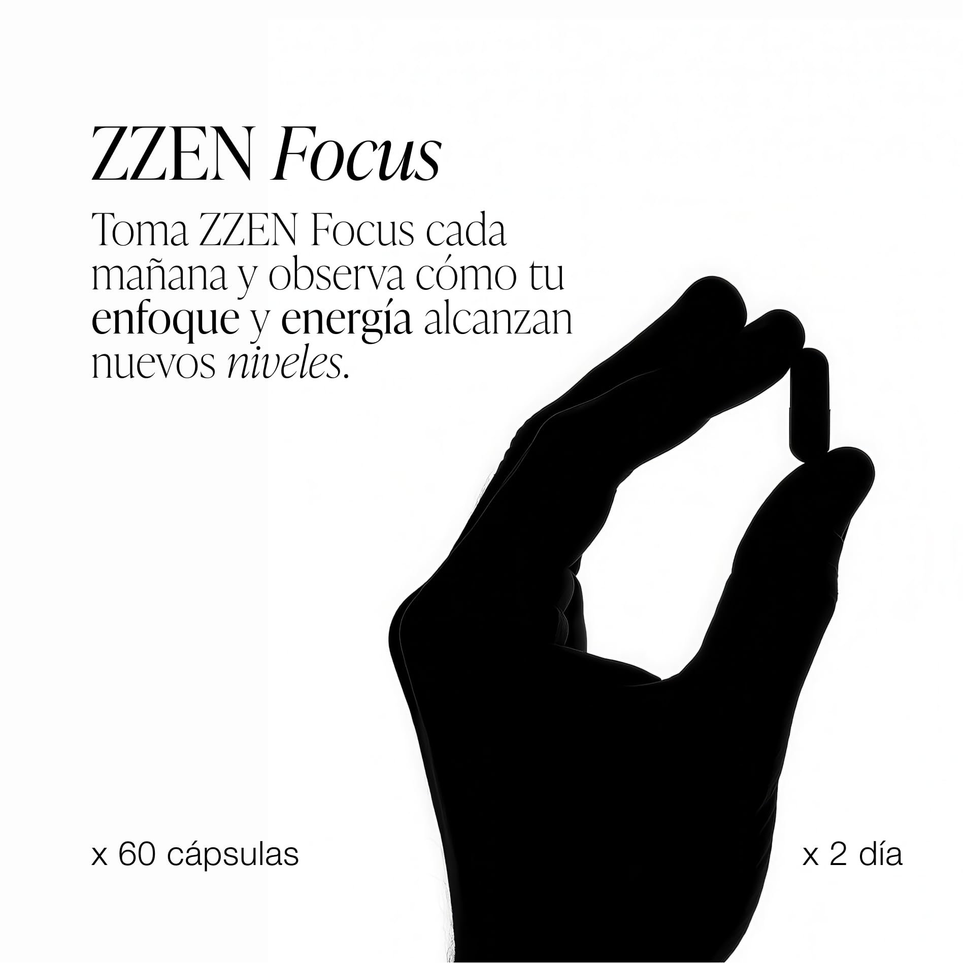 ZZEN FOCUS Nootrópico Natural – Nootropicos Memoria y Concentracion – Pastillas Concentracion Estudiar - Cafeina, L Teanina, Bacopa Monnieri, Ginkgo Biloba, Rhodiola, Vitaminas (PACK 1)