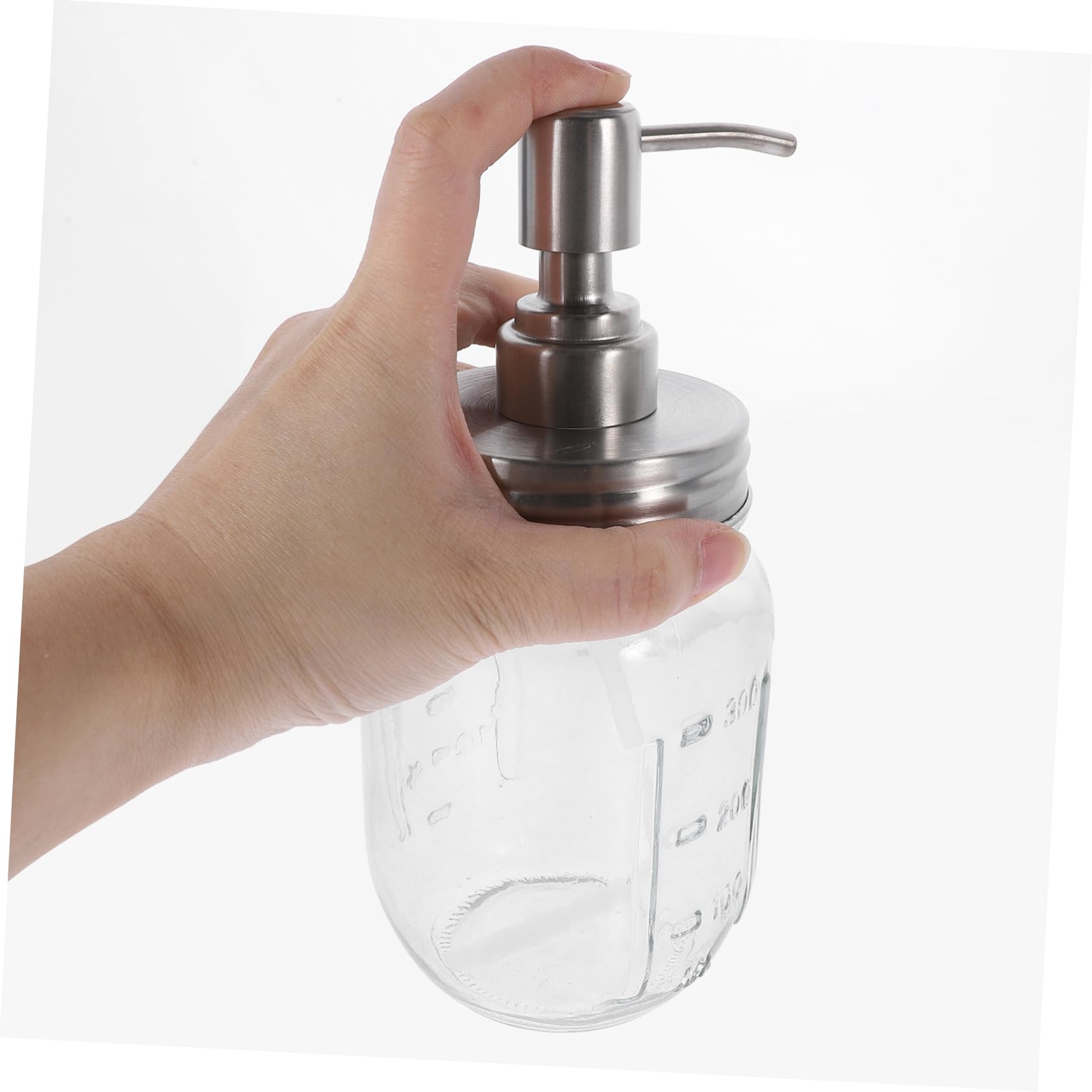 Yardenfun Juego de Baño Dispensador de Jabón Espumoso y Porta Cepillos de Dientes en Tarro de Vidrio Set de Accesorios para Baño 5 Piezas Diseño Rústico y Funcional