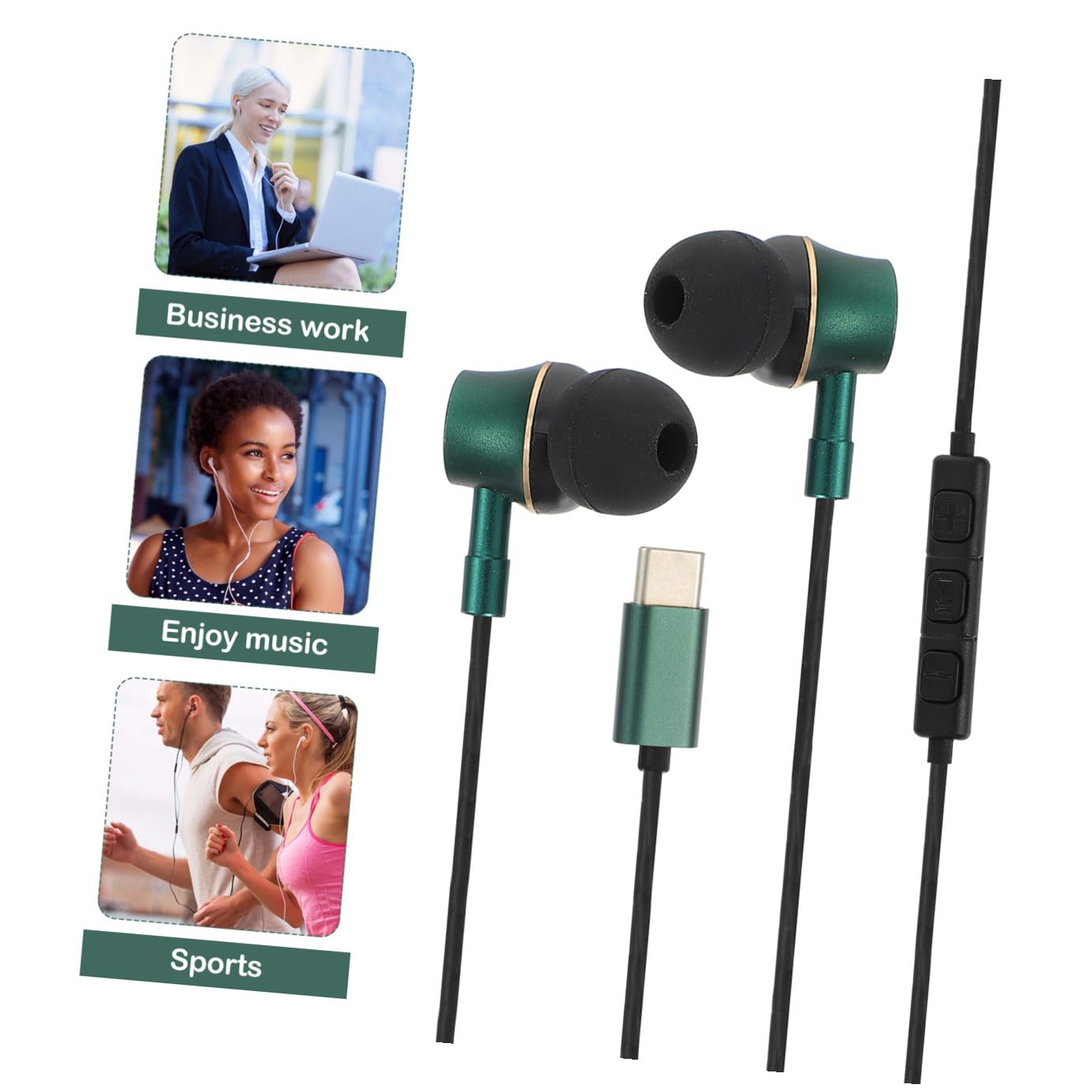 OSALADI 2pezzi Cuffie Usb c Antirumore Controllo Auricolari In-ear Microfono Per Smartphone e Tablet Comfort Prolungato e Immersivo