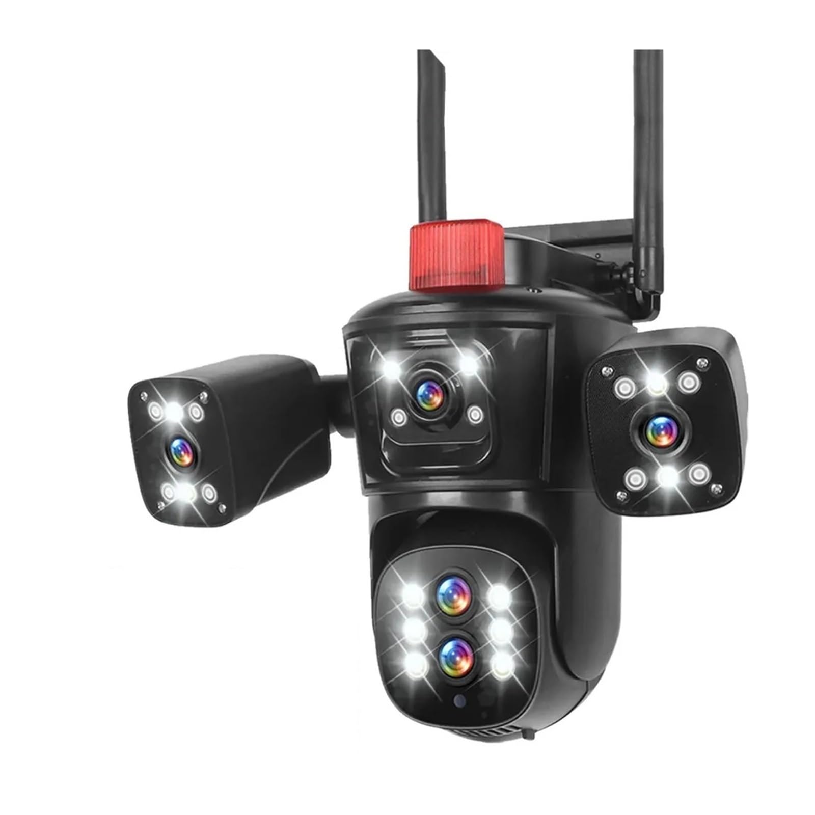 QDVOPHZA 20MP 10K Security Protection Camera WiFi Outdoor 10X Zoom Five Lens Four Screens CCTV Video Surveillance Auto Tracking PTZ Cam(U/K,10K 10XZoom Add 128G)