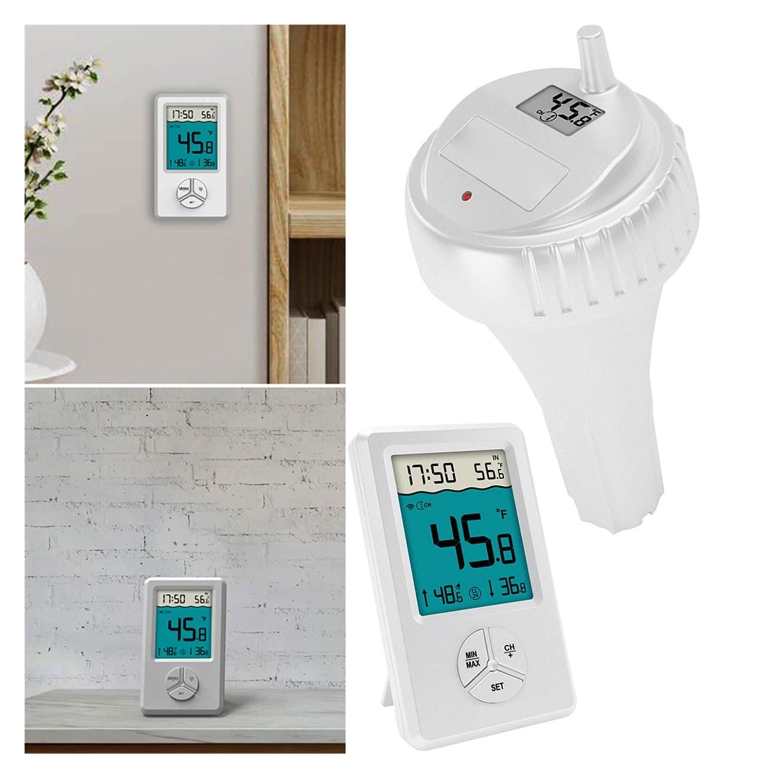 Termómetro Digital Inalámbrico For Piscina, Resistente Al Agua IPX8, Fácil De Leer, For Piscinas, Jacuzzis, Estanques Pequeños Y Acuarios Lectura Precisa De La Temperatura