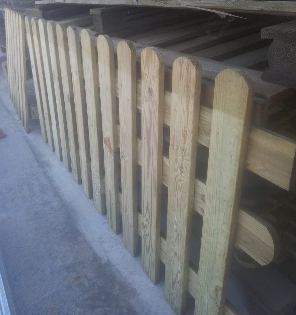 ITALFROM - Valla Jardin Exterior Madera de Pino (200x80) Cerramiento Jardin Exterior Paneles Fabricado en Material Sólido y Robusto Impregnado en Autoclave, Pintable