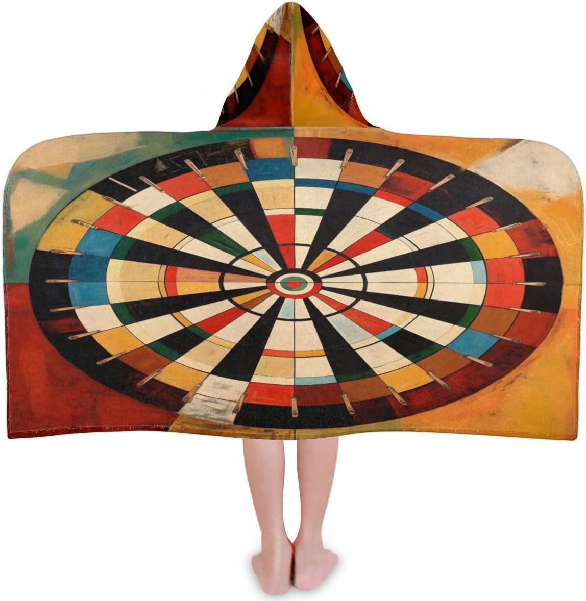 Pardick Kids Bath Towel Dartboard Beach Towel with Hood Pool Cover Up for Girls Boys Soft Absorbent Hooded Bath Towel Toddler Towels for Beach, Pool