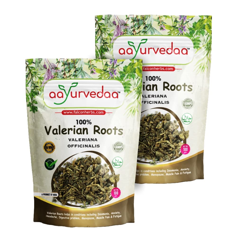 Aayurvedaa Valerian Root | 100gms | For Better and Restful Sleep | Reduces Stress | Valerian Roots promote relaxation, support better digestion and muscle relaxation - Pack of 2