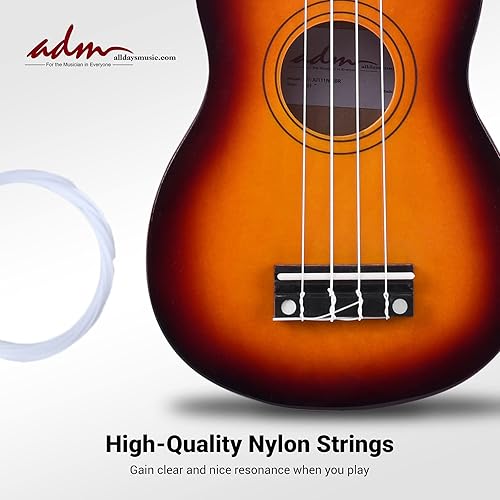Miniatura 47 de ADM Ukelele para principiantes, kit de ukelele de madera hawaiana para niños y adultos, paquete de ukalelee profesional con lecciones gratis